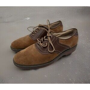 GH Bass & Co Pomona Mens Taupe Dark Brown Leather Oxford Casual Sz 10D